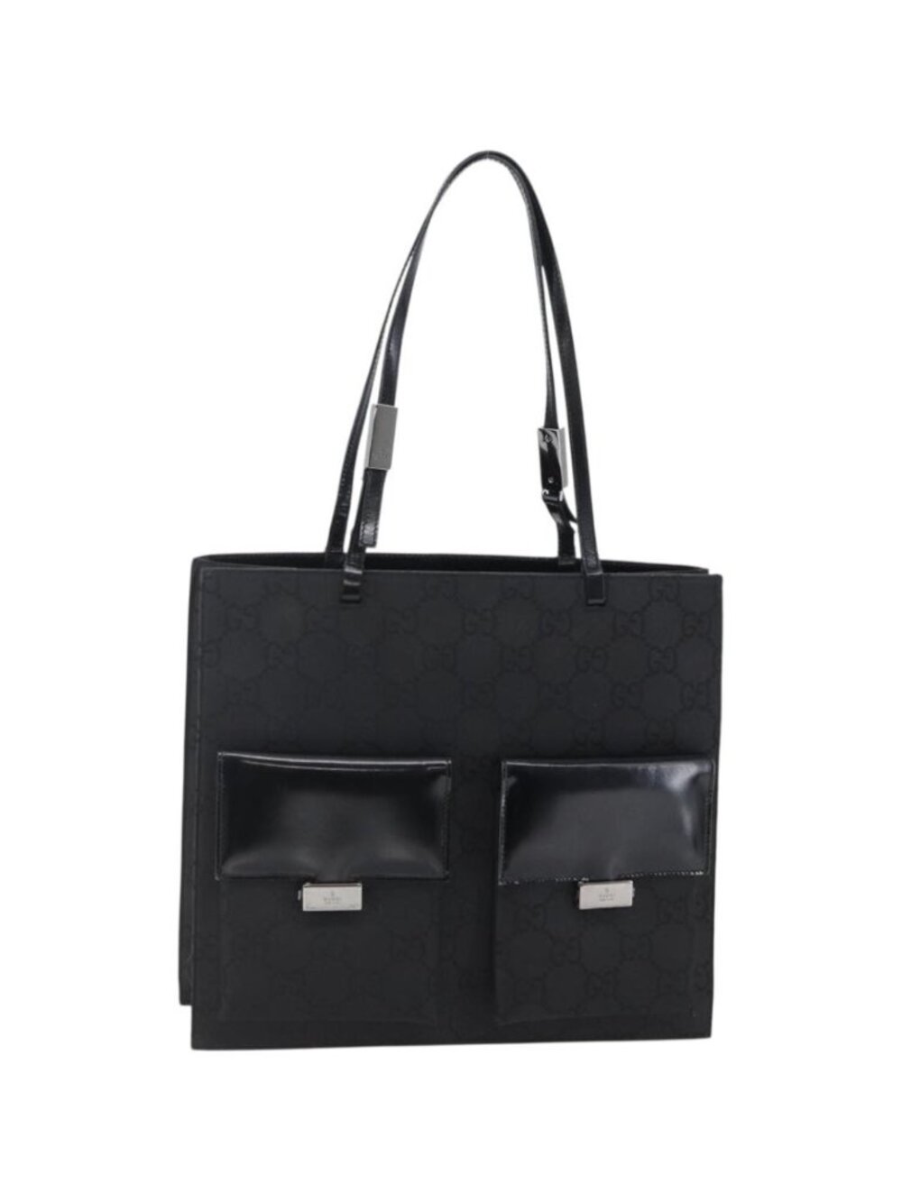 GUCCI GG Canvas Tote Bag Nylon Black